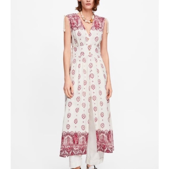 NWT ZARA Printed Embroidered Tunic Dress Bloggers Fav - Picture 4 of 11